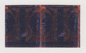 Pakistan Sc 27 var MNG. 1948 1a dark blue on pink TRIAL PRINT, horizontal pair