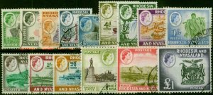 Rhodesia & Nyasaland 1959-62 Set of 15 SG18-31 V.F.U