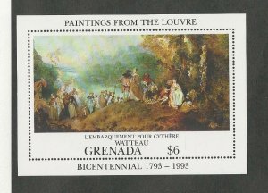 Grenada, Postage Stamp, #2172 Sheet Mint NH, 1993 Paintings Louvre