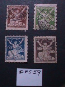 ​CZECHOSLOVAKIA 1920 SC#68-FOR FREEDOM USED STAMPS- VF 103 YEARS OLD- CES-59