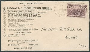 1893 Standard Subscription Books advertising cover w/2¢