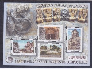 France 4802 MNH 2015 Way of St. James Mini Sheet of 4 Very Fine