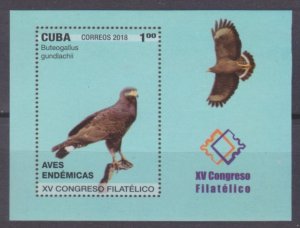 2018 Cuba 6433/B362 Birds of prey