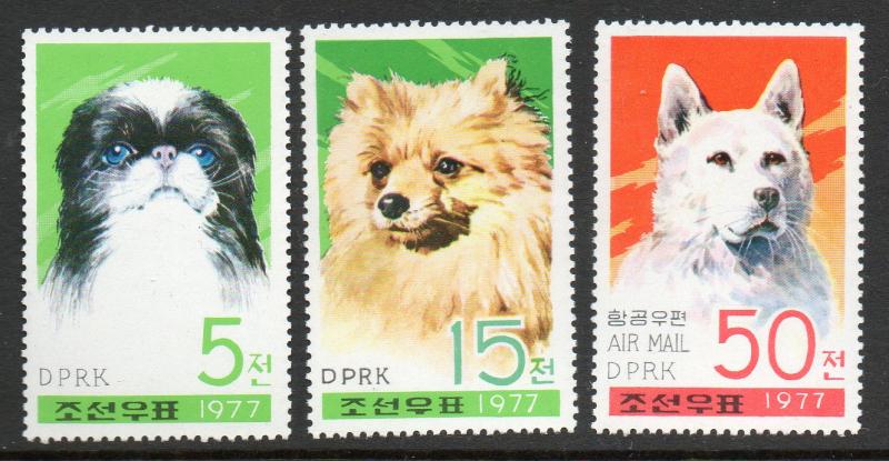 North Korea #1610-1612 Dogs Mint NH cv$4 B391