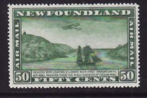 Newfoundland-Sc#C10- id15-unused og NH 50c Airmail-Ships-Planes-1931-very small