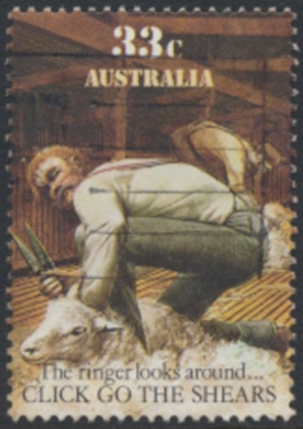 Australia SG 1015  Sc#  987c  Used  Folklore Shearer  see details  / scans 
