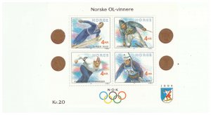 NORWAY SC.997 WINTER OLYMPICS GOLD MEDAL WINNERS FROM NORWAY MNH S/S BKPG16