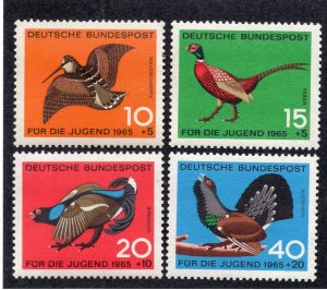 Germany 1965 Set of 4 Bird Semi-Postals, Scott B404-B407 MH, value = $1.00