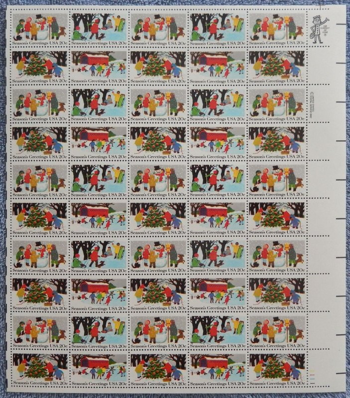 MALACK 2027 - 2030 20c Christmas Scenes, VF OG NH, F..MORE.. sheet2027-2030 