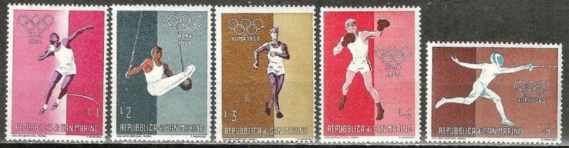 sAN MARINO 1960 OLYMPICS Rome Italy on MNH Stamps WYSIWYG Lot