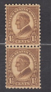 J40129 JL stamps 1923-6 usa pair harding perf 10 #582