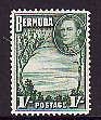 Bermuda-Sc#122- unused, hinged 1sh green KGVI-1938-51-