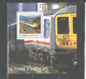 S TOME E PRINCIPE 2003 TRAINS M.S.. #1570