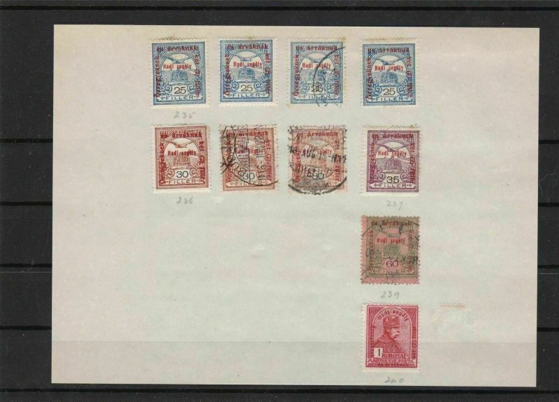 hungary 1915 war charity overprints stamps ref 11228