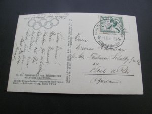 Germany  1936 USED OLYMPICS NAZI CANCEL PC (167)