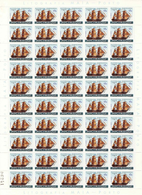 Mozambique 1963 Sc 452 Full Sheet MNH OG Sailing Ship Vasco da Gama