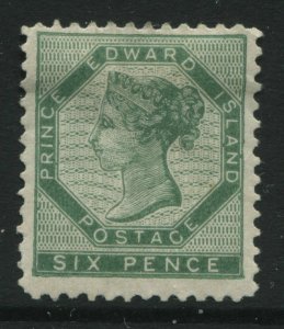 Prince Edward Island QV 1862 6d yellow green mint no gum