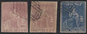 BC TRINIDAD Sc 1, 1a & UNLISTED 37 IMPERF FORGERIES USED 