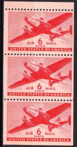 MOstamps - US Scott #C25a Mint OG NH Airmail Booklet Pane - Lot # HS-E431