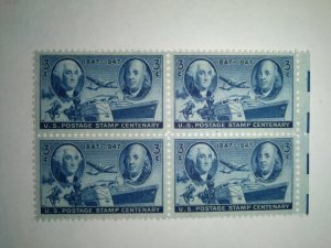 SCOTT #947 BLOCK OF 4 POSTAGE STAMP CENTENARY ISSUE MINT NEVER HINGED
