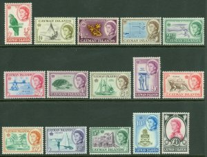 SG 165-179 Cayman Islands 1962-64. ¼d-£1 set of 15. Fine mounted mint CAT £110