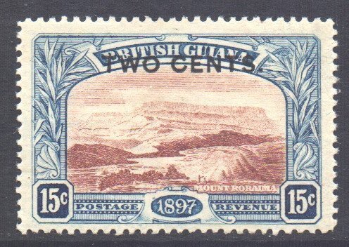 British Guiana Scott 159 - SG224, 1899 2c on 15c MH*