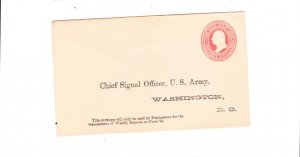 USA #U048 1875 2c Amber WAR DEPT ENVELOPE Addr To CHIEF SIGNAL OFFICER  HS62