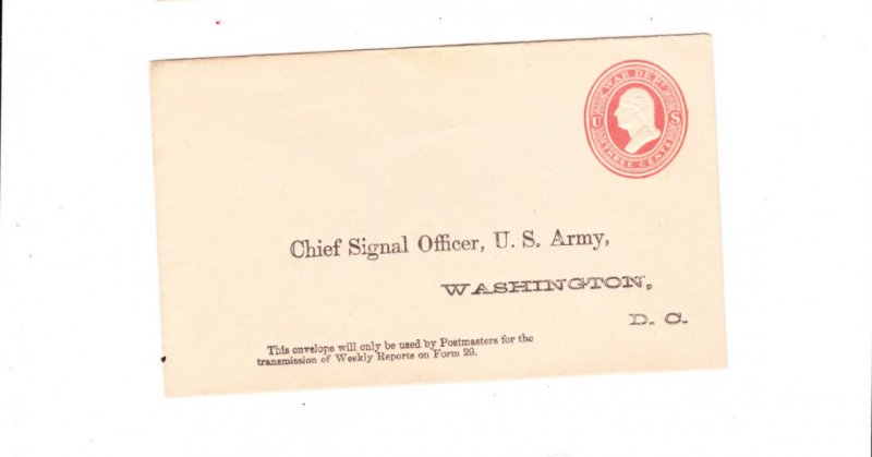 USA #U048 1875 2c Amber WAR DEPT ENVELOPE Addr To CHIEF SIGNAL OFFICER  HS62