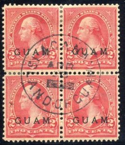 US Back Of Book - Guam 2 VF Used Block of 4 S-O-N cancel cv $140