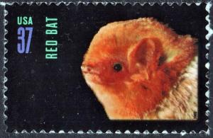 SC#3661 37¢ American Bats: Red Bat Single (2002) SA