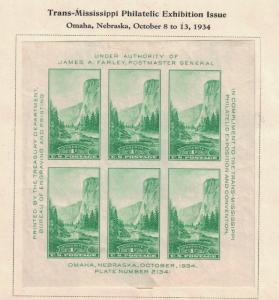 Scott 751 - National Parks. Imperf Sheet  Of 6  MH. OG.    #02 751