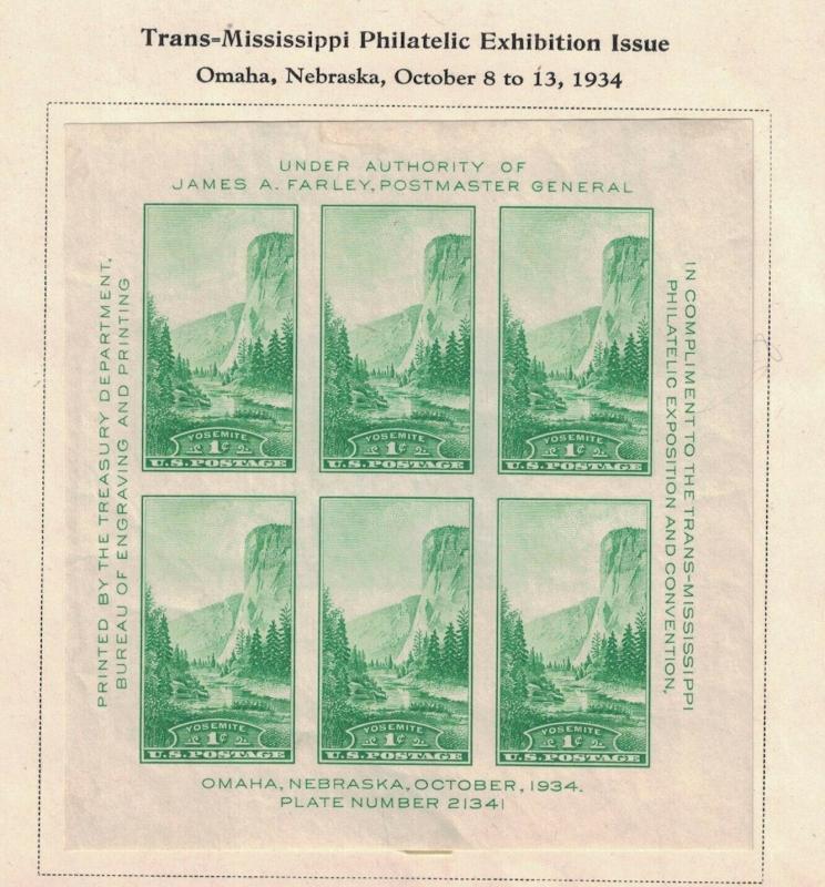 Scott 751 - National Parks. Imperf Sheet  Of 6  MH. OG.    #02 751