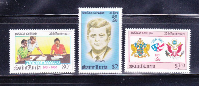 St Lucia 843-845 Set MNH Peace Corps