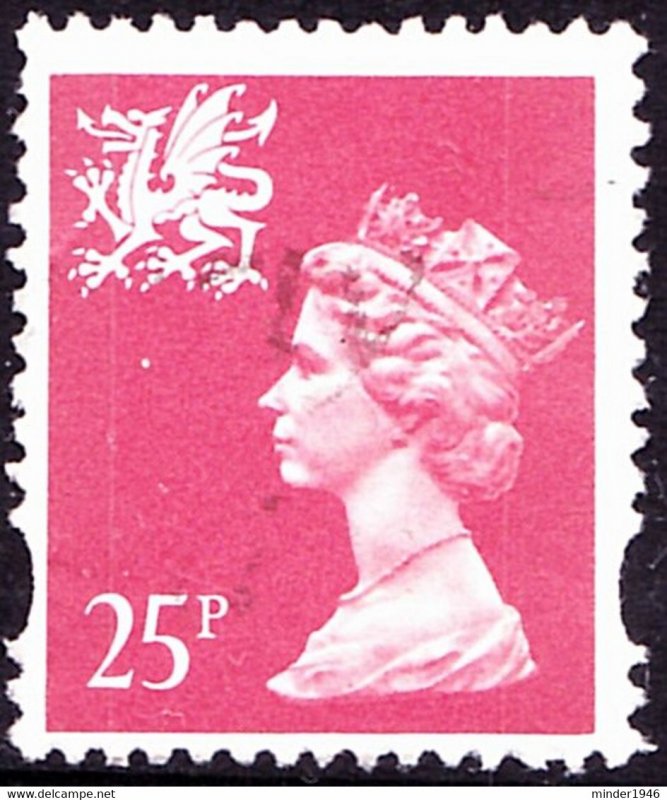 GREAT BRITAIN Wales 1993 QEII 25p Greyish Red SGW73 FU