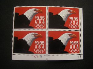 Scott 2541, $9.95 Eagle & Olympic Rings, PB4 #A1111 1 LR, MNH Priority Beauty
