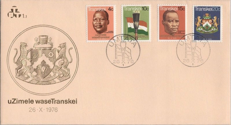 ZAYIX South Africa - Transkei 1-4 FDC Independence National Emblems 080522SM31 