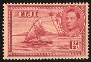 FIJI Sc 119 VF/MNH - 1938 1½p Empty Outrigger Canoe - See Description