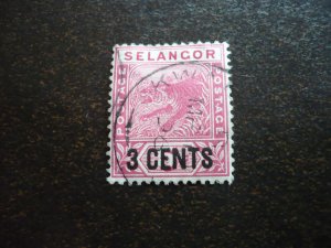 Stamps - Selangor- Scott# 28 - Used Set of 1 Stamp