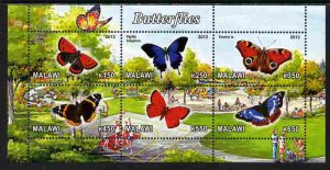 MALAWI - 2012 - Butterflies #2 - Perf 6v Sheet - MNH - Private Issue