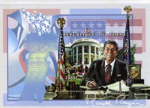 Chad 1998 RONALD REAGAN US President s/s Perforated Mint (NH)