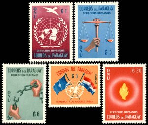 PARAGUAY Sc 565-68, C272 MNH - 1960 - UN Declaration of Human Rights