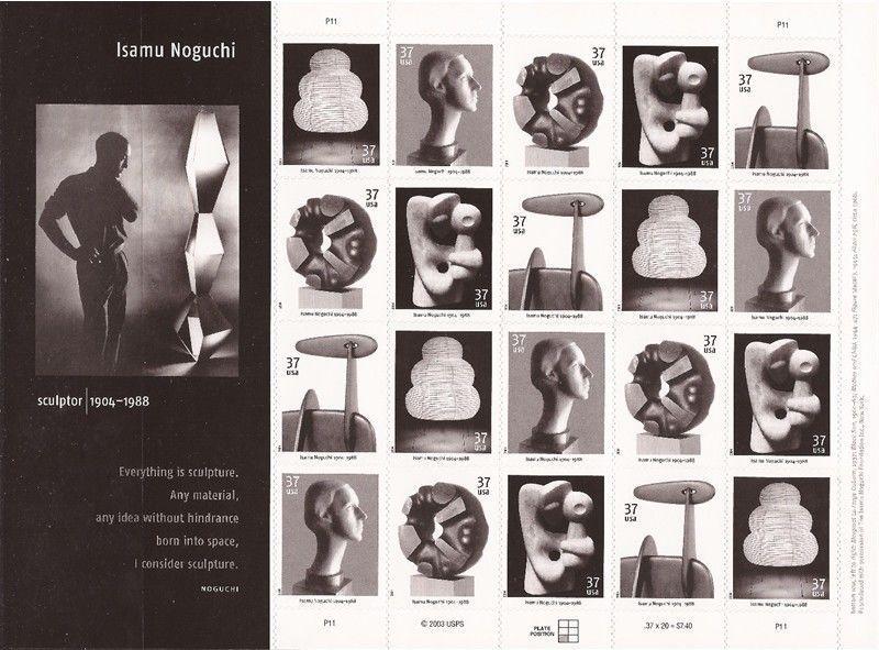 # 3857-3860 Isamu Noguchi 37¢ Sheet 2004  MNH Sculptor