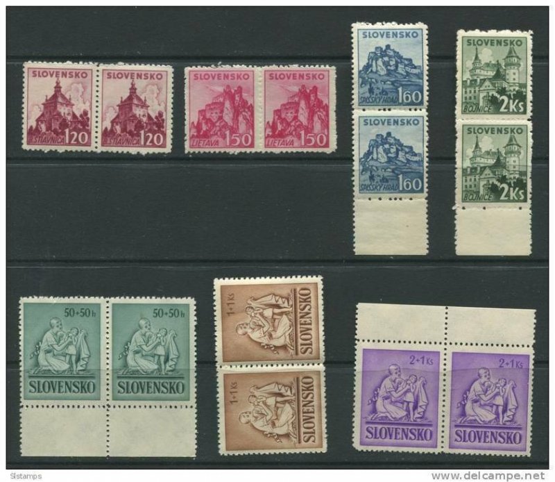 Slovakia 1941 Mi 81-4  91-3 Complete sets MNH Pair