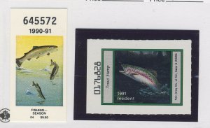 3x United States Fish & Duck Stamps Fish 1990-91-1991-NJ 1982 Maryland Waterfowl