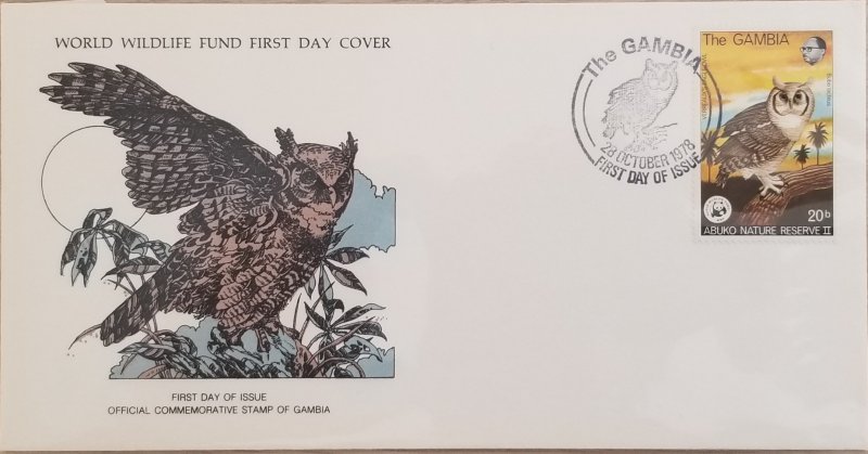 O) 1978 GAMBIA, RESERVE, WWF BIRDS OF PREY AND WILDLIFE, VERREAUX EAGLE OWL, PRE