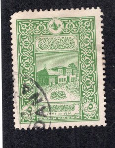 Turkey 1916 5pa green Post Office, Scott 345a used, value = 50c