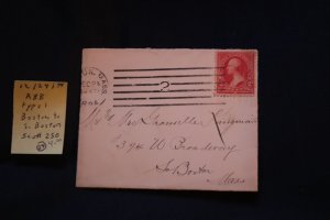 Scott US 250 on cover Boston to S. Boston (#24)