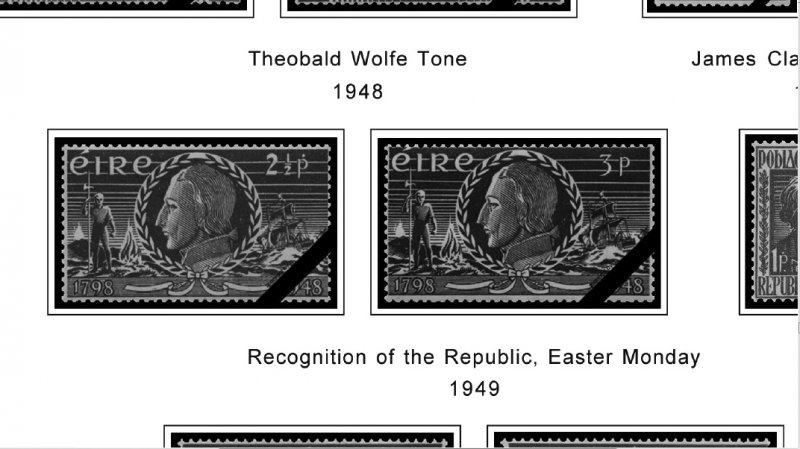 IRELAND 1922-2010 + 2011-2020 STAMP ALBUM PAGES (336 PDF b&w illustrated pages)