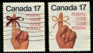815-816 Canada 17c Postal Code sgls, used
