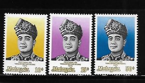 Malaysia 1976 Sultan of Kelantan as Paramount ruler Sc 141-143 MH A1406